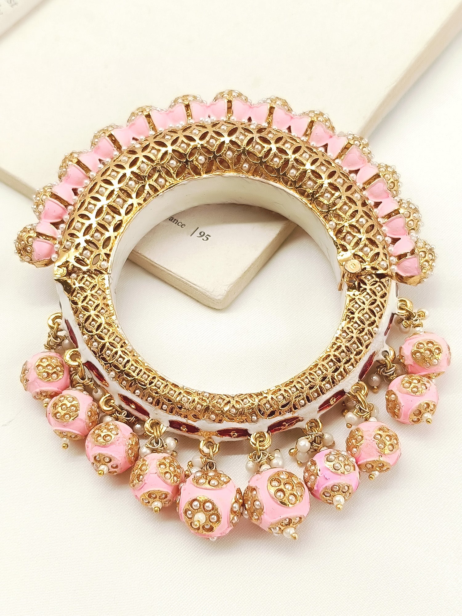 Bhanumati Baby Pink Antique Kada