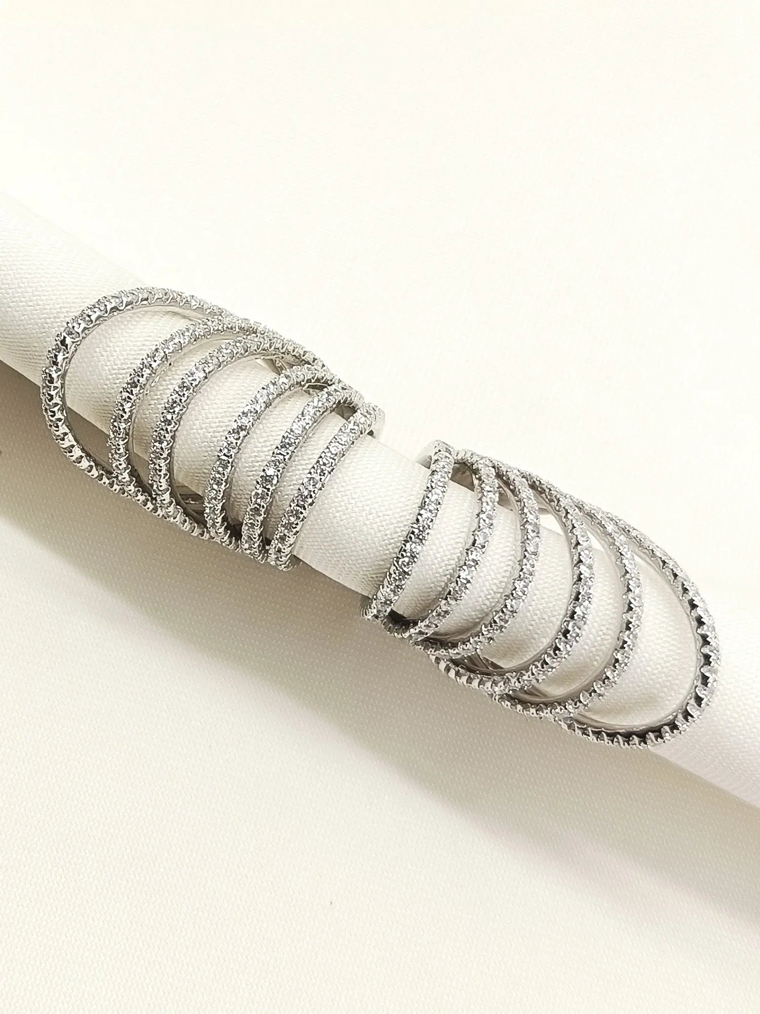 Dhavanjee White American Diamond Earcuffs