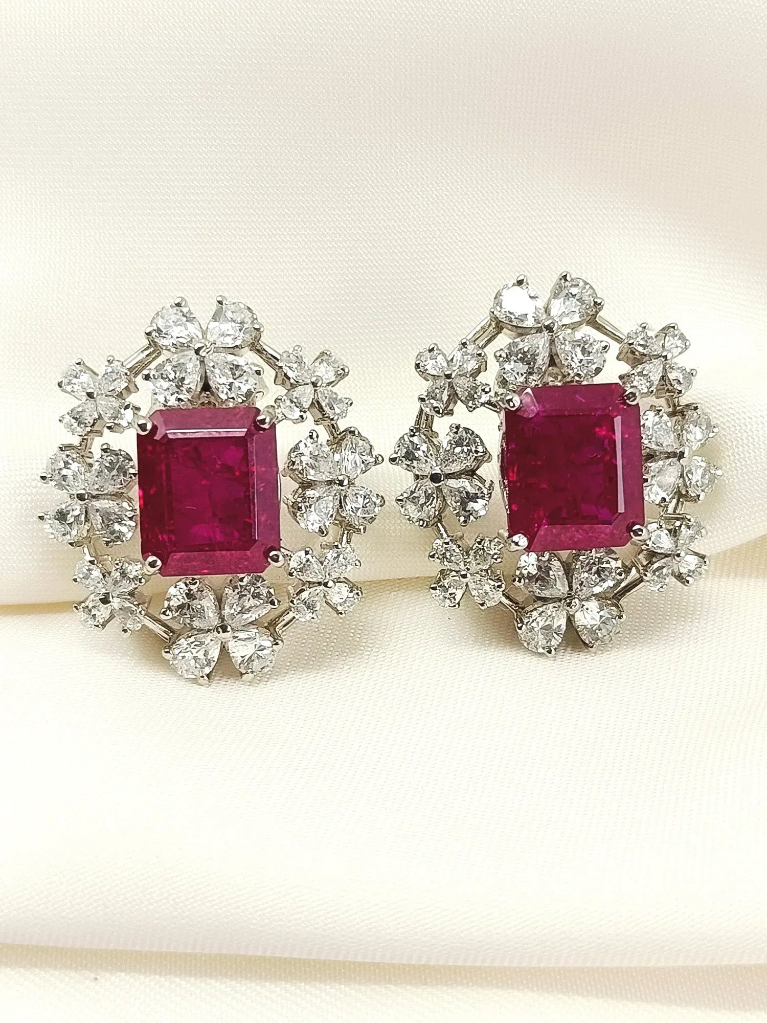 Nayra Ruby 92.5 Silver American Diamond Tops