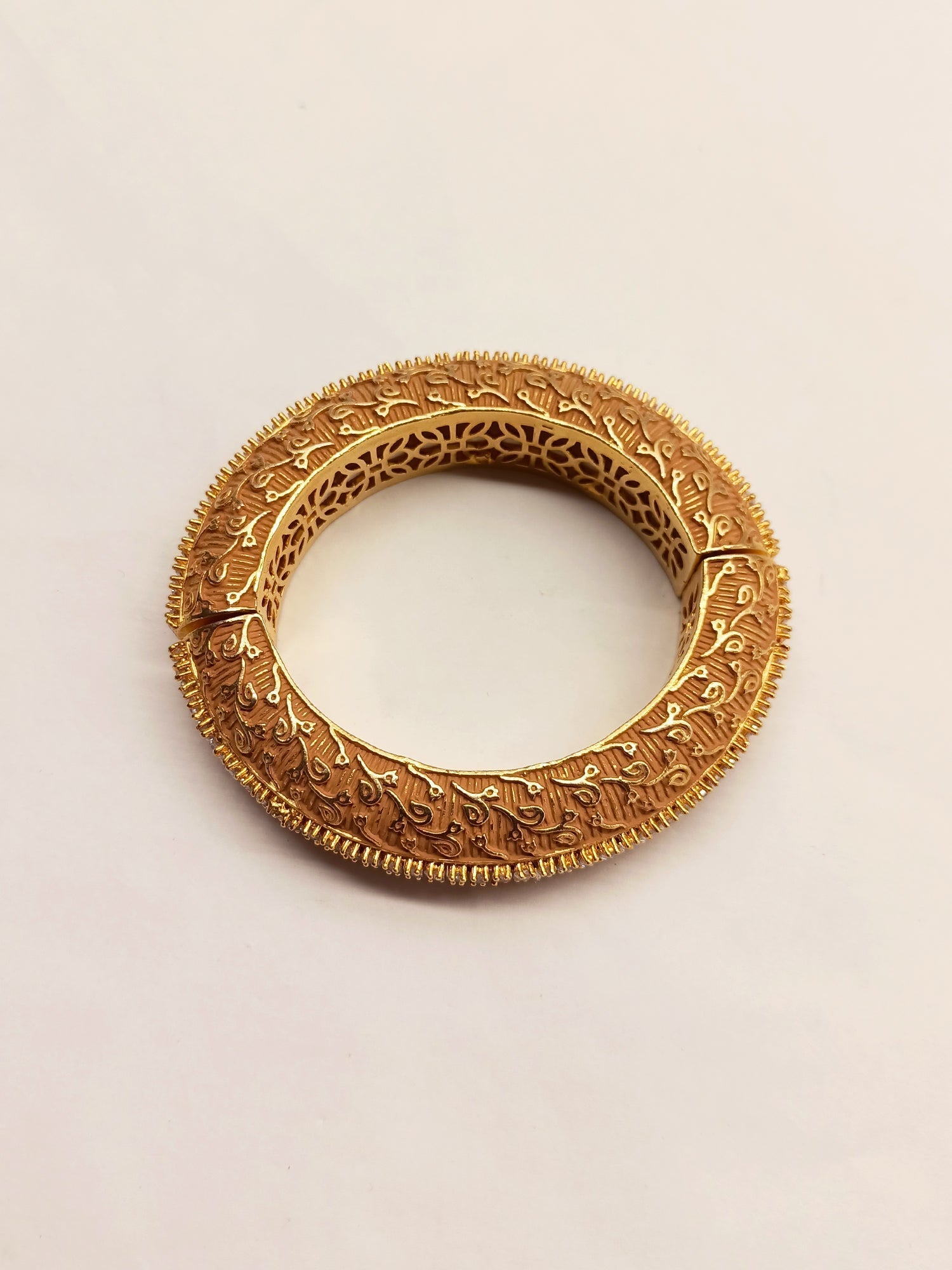 Kashvi Stretchable Peach Bracelet Kada - qivii