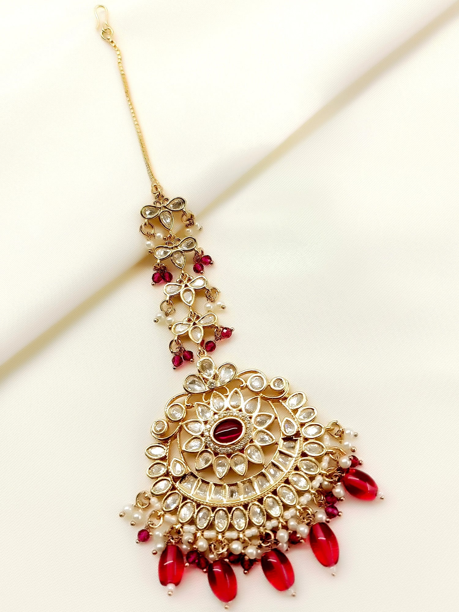 Chakor Pink Kundan Teeka - qivii