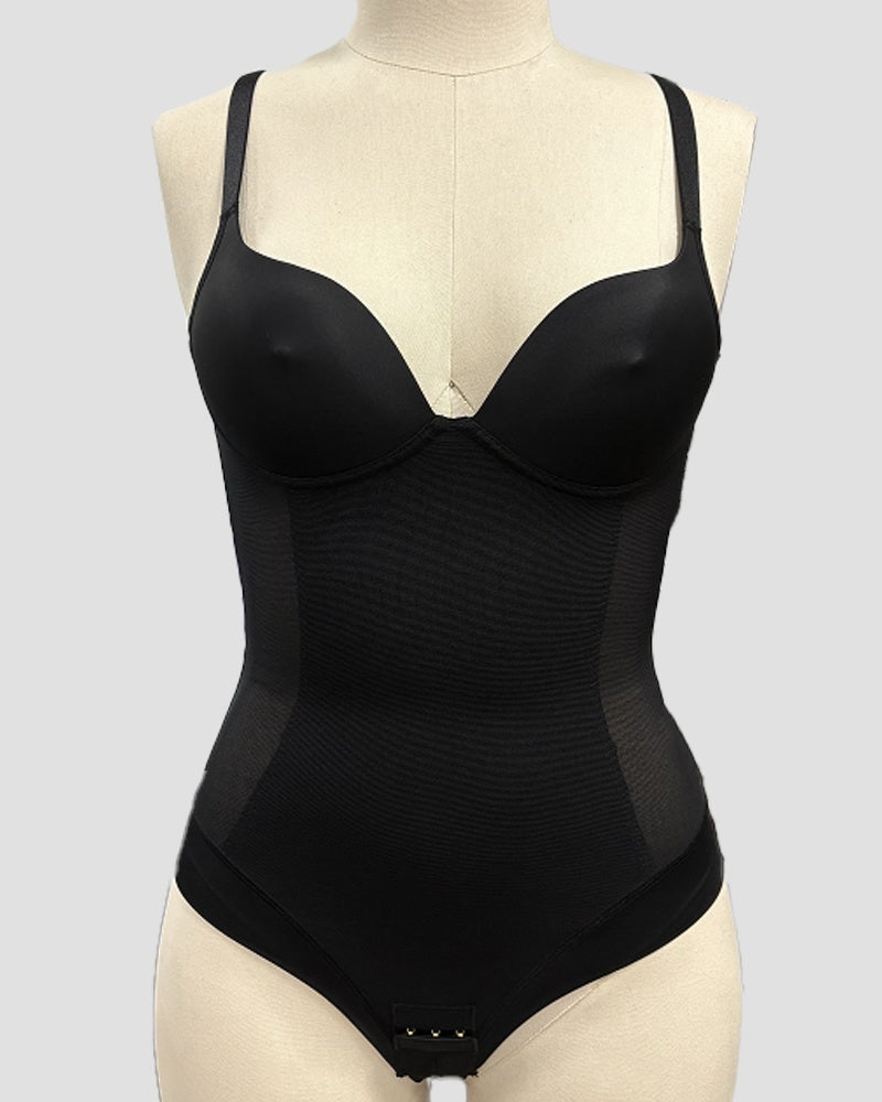 Shapshe® Shapewear Nippel Bra Tummy Control Briefs Bodysuit - By Qivii