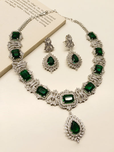 Adrienne Green American Diamond Necklace Set