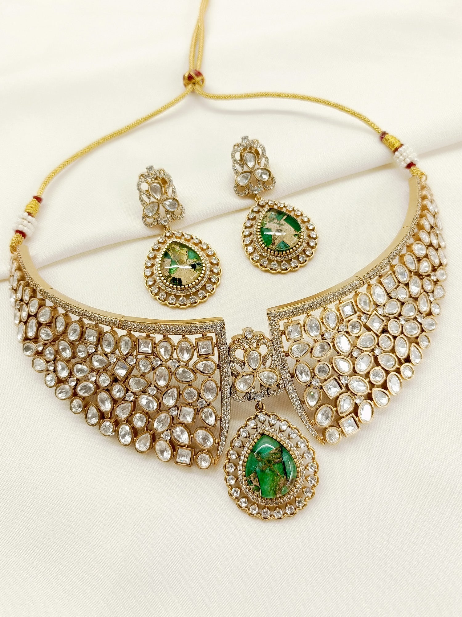 Jeevita Green Kundan Choker Set