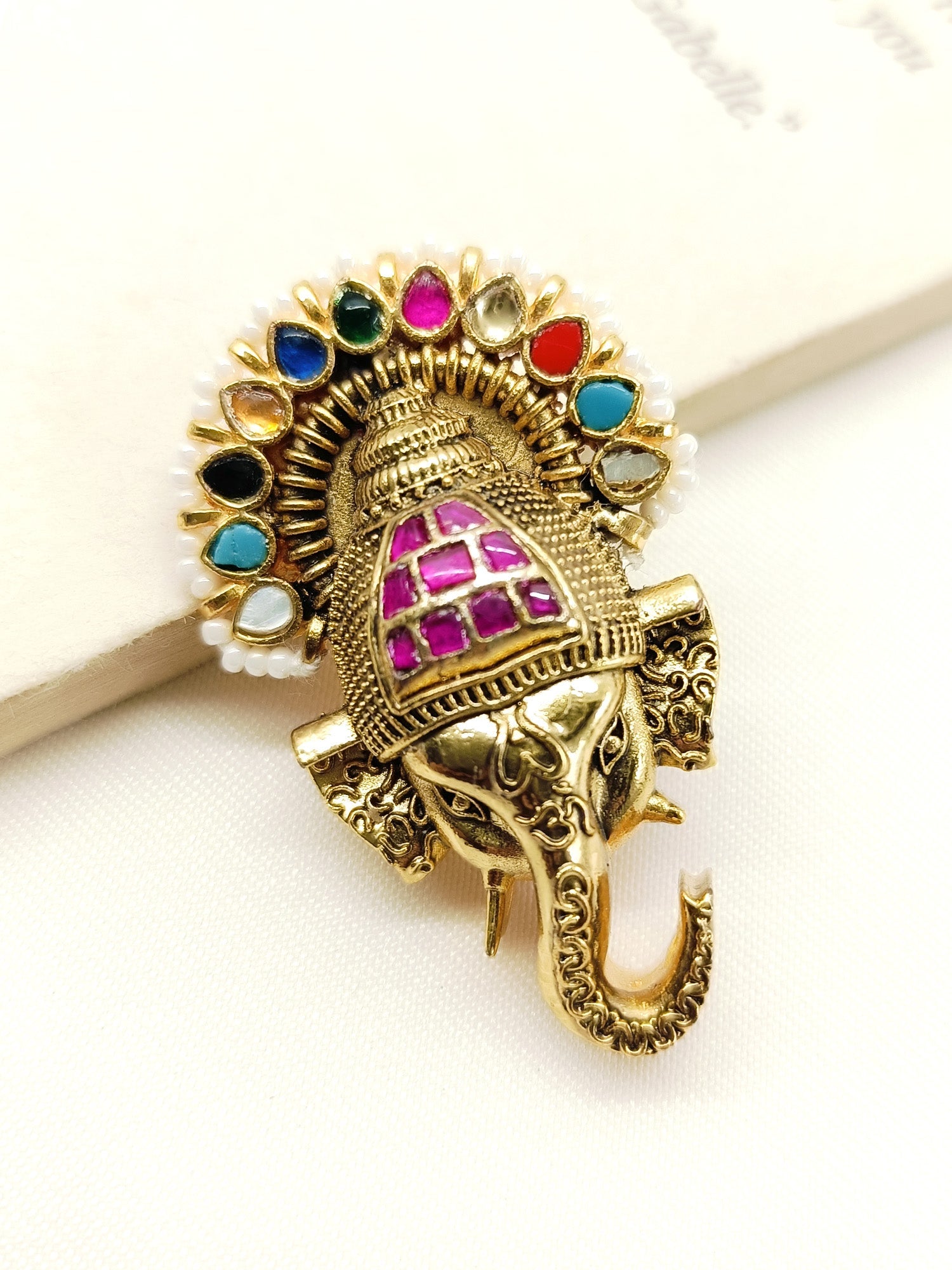 Sia Multi Colour Ganesh Ji Brooch
