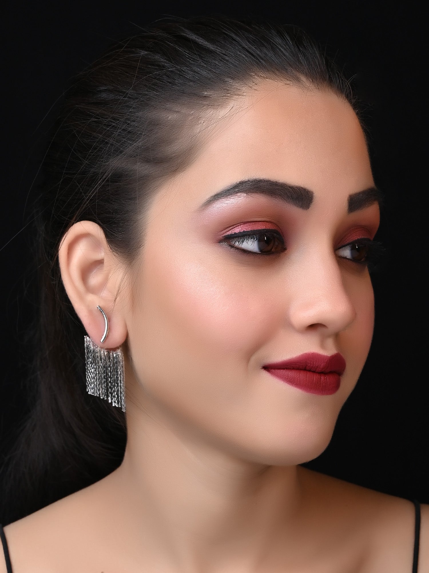 Ishanvi Silver Chain Hangings Western Earrings - qivii