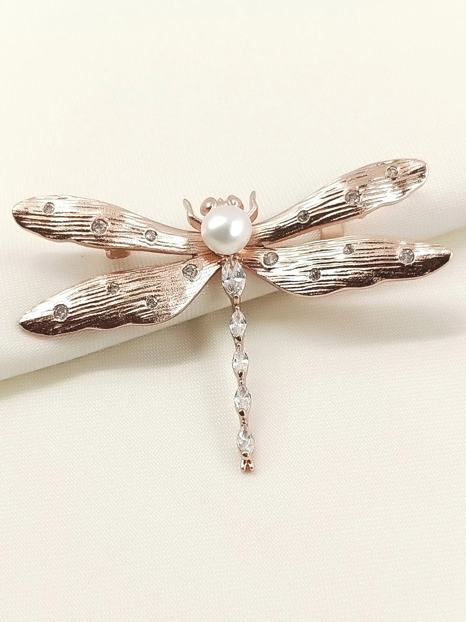 Raavi Rose Gold Dragonfly Brooch