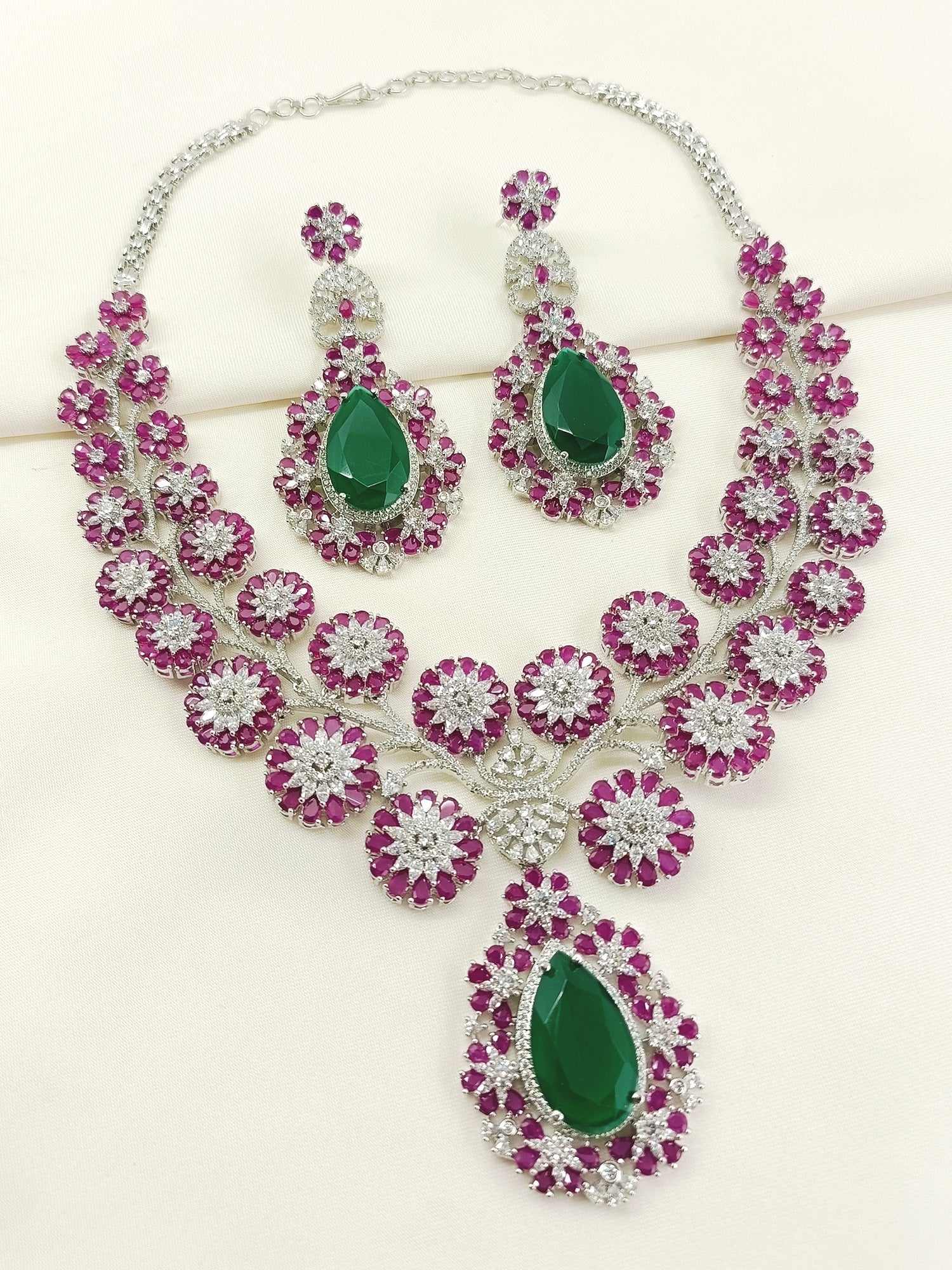 Morgana R&G American Diamond Necklace Set