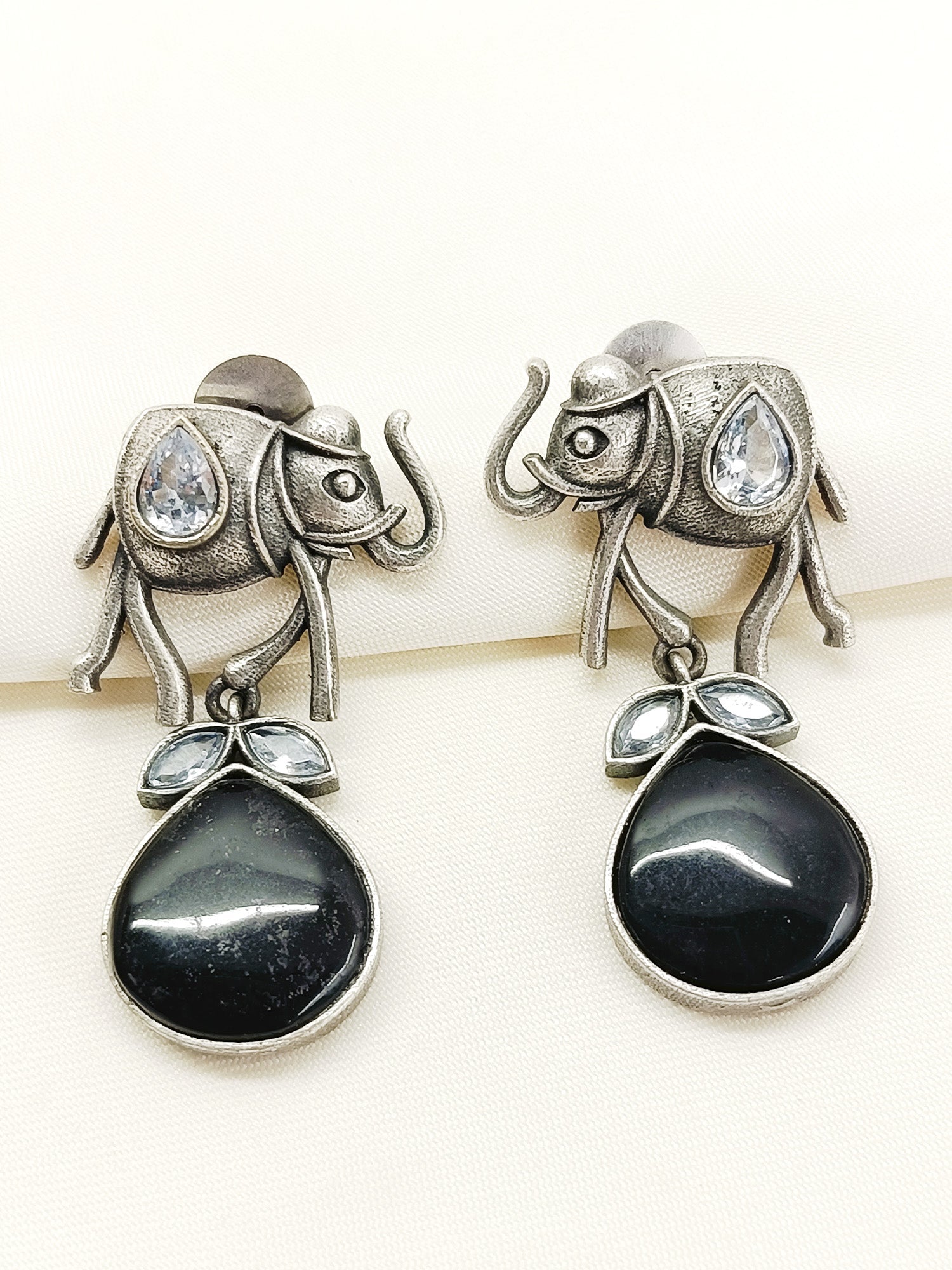 Hemika Black Oxidized Earring