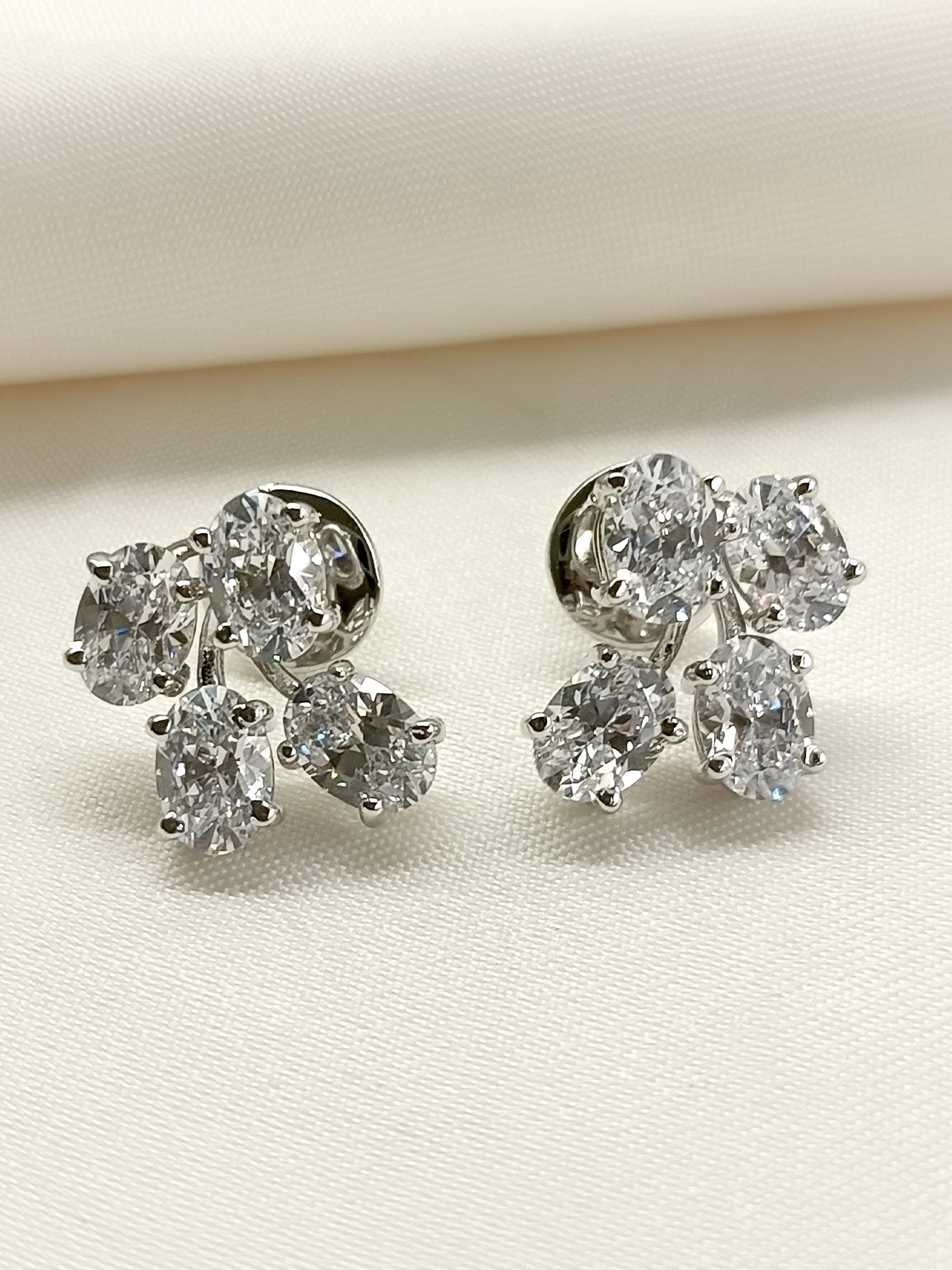 Nirvi 92.5 Silver Swarovski Stone Tops - qivii