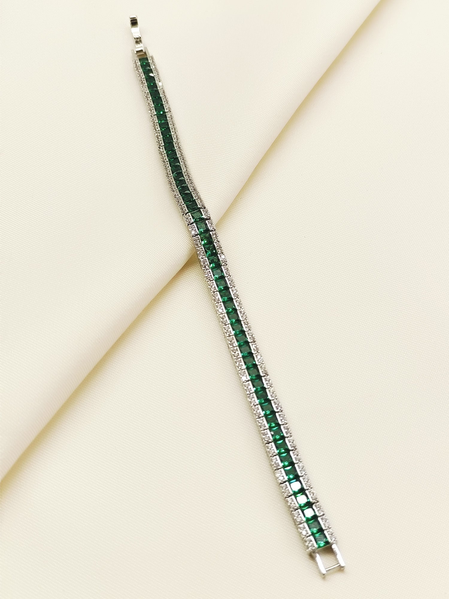 Hiral Green American Diamond Bracelet