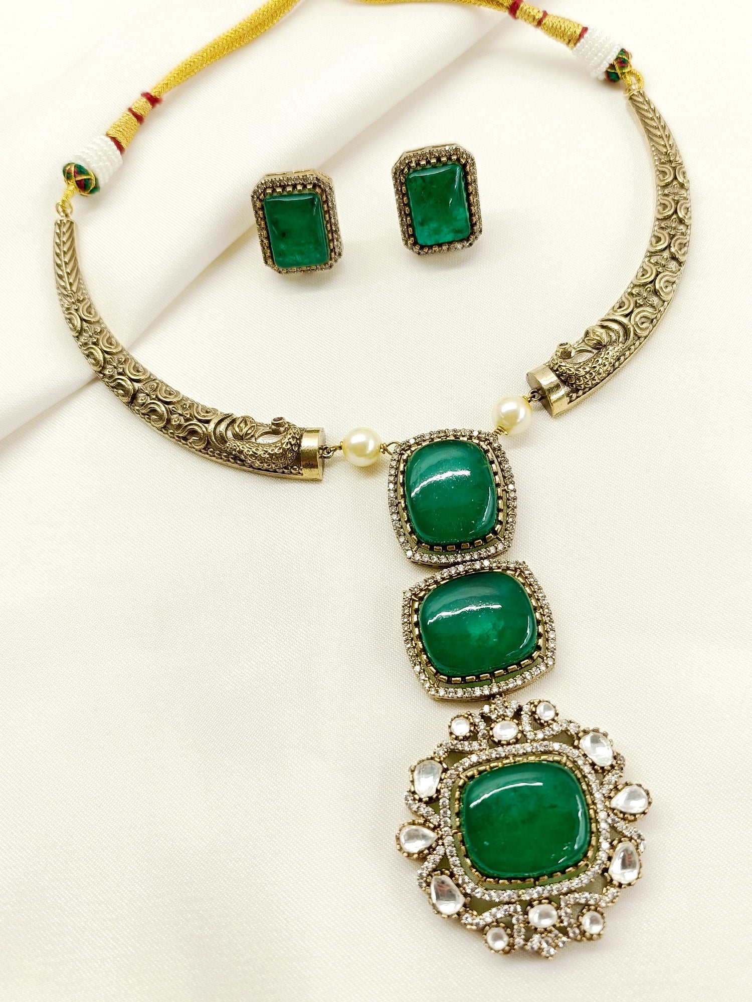 Tamia Green Victorian Hasli Set - qivii