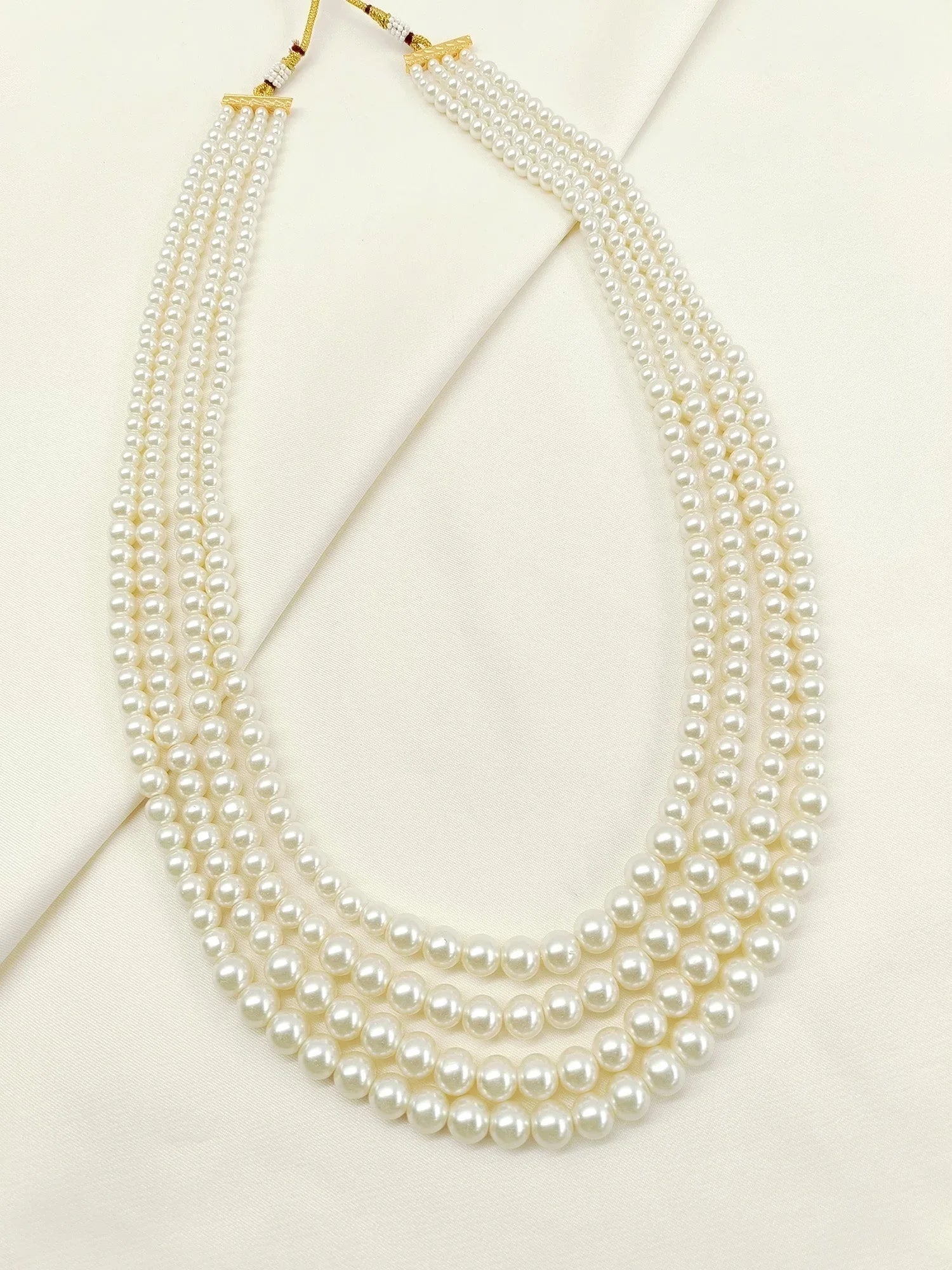 Raghuveer White Groom Beads Neckpiece