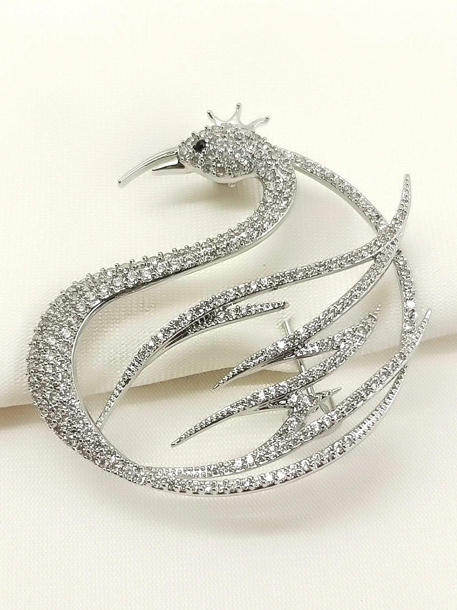 Trapti Silver Swan Brooch
