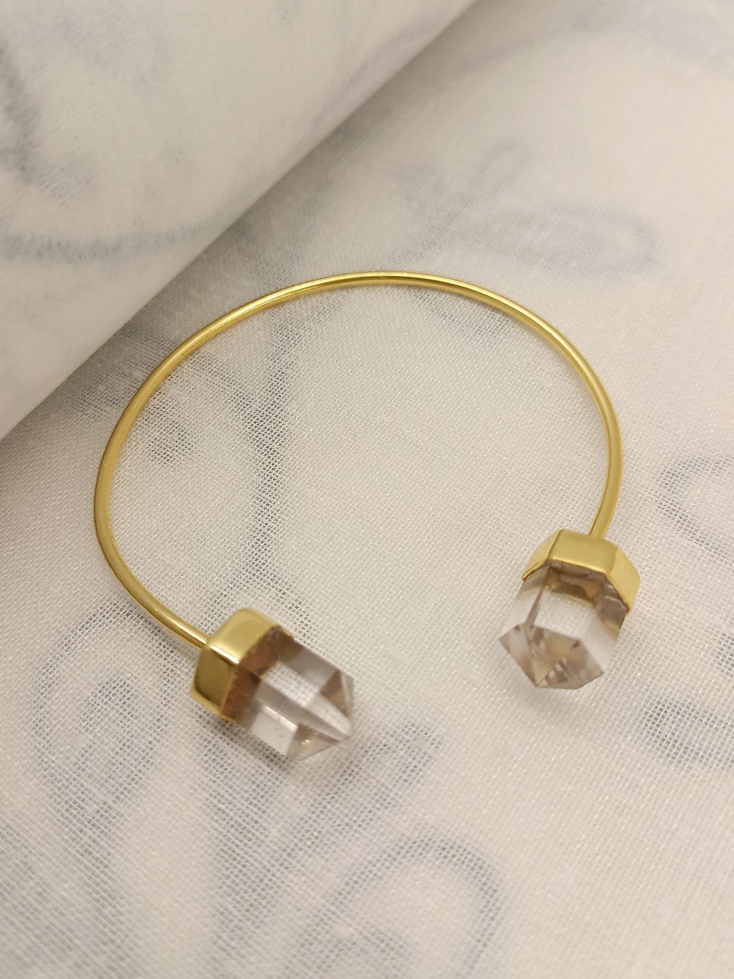 Champa White Crystal Quartz Western Bracelet - qivii