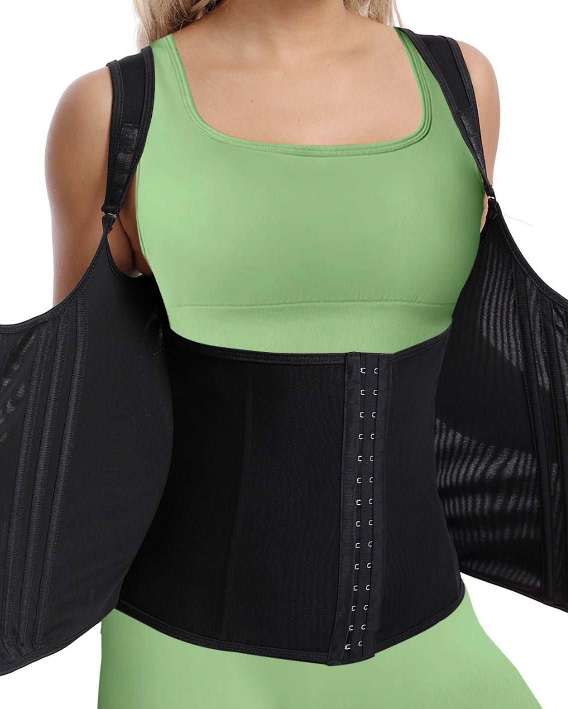 Fajas Colombianas Steel Boned Sweat Tummy Control Waist Trainer
