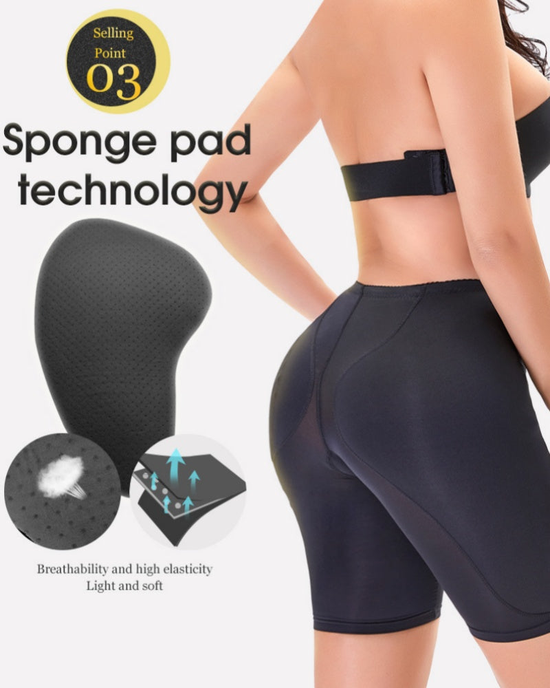 Mesh High Waisted Hip Lifting Shaping Shorts With Sponge Pad