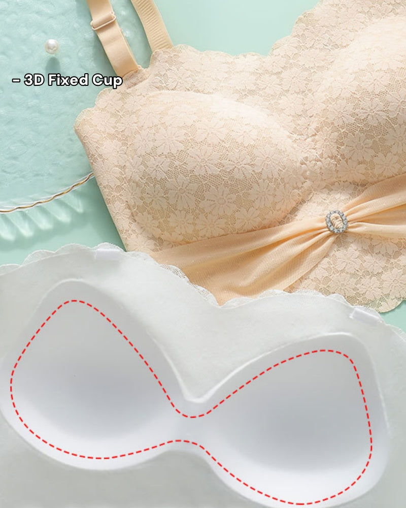 Sexy Push up Non Slip Wire Free Bra with Removable Shoulder Strap