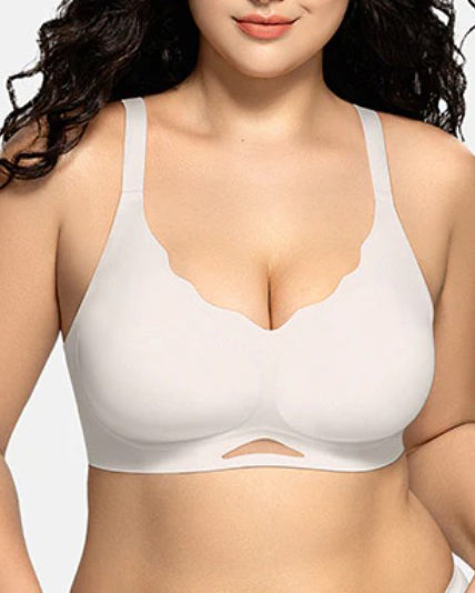 Women's Solid Seamless Breathable Wireless Push Up Bra