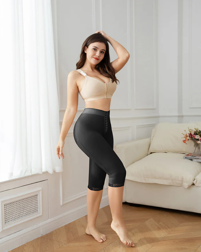 Shapshe® Slimming Tummy Control Panties Knee Length Thigh Shaping Leggings Beige