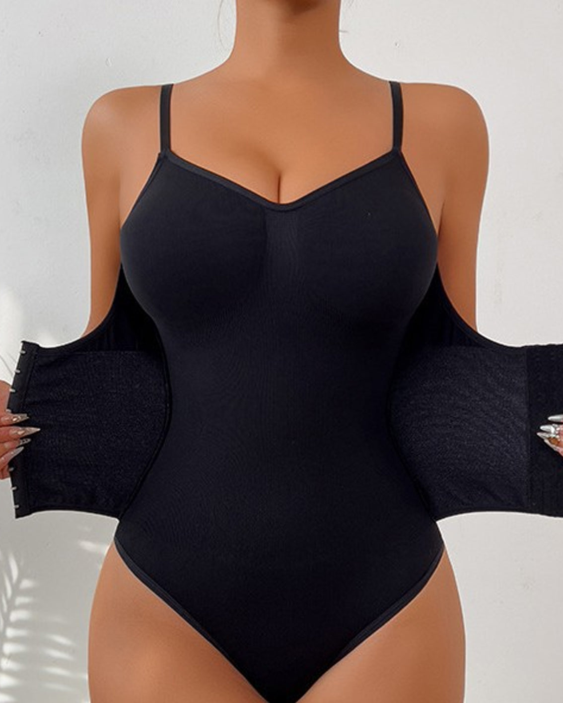 Waist Enhanced Double Layer Tummy Control Shapewear Bodysuit - By Qivii