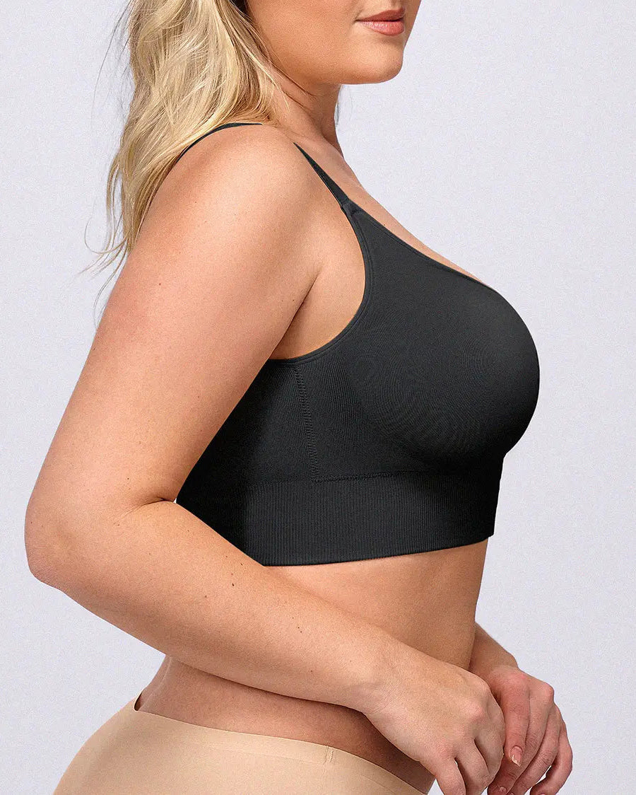 Adjustable Strap Front Hook Smoothing Unlined Wireless Bra