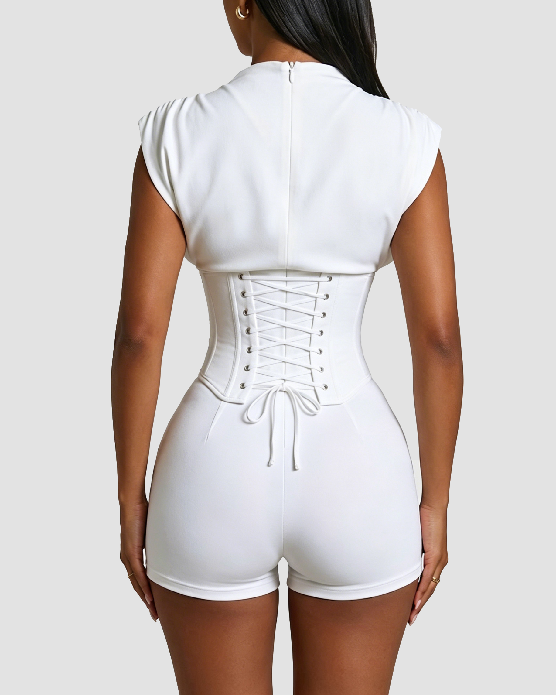 Detachable Corset Hourglass Waist Cincher Playsuit Two-Piece Set - By Qivii