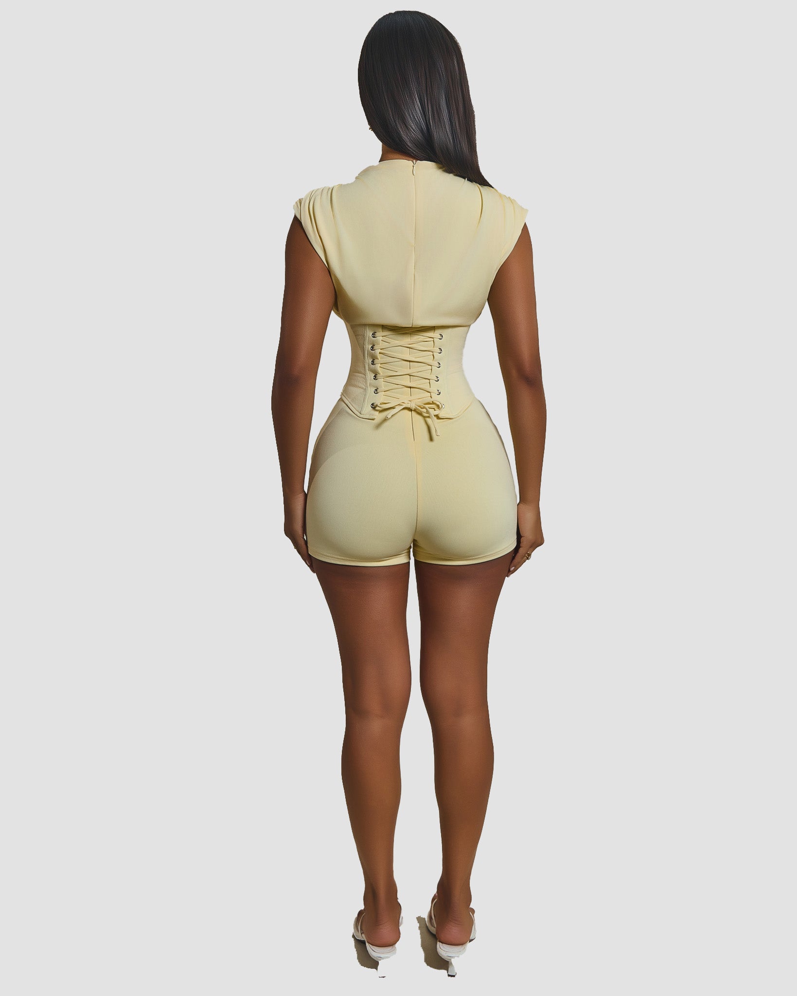 Detachable Corset Hourglass Waist Cincher Playsuit Two-Piece Set - By Qivii