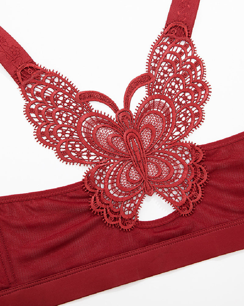 Front Closure Minimizer Butterfly Backless Bra Adjustable Wireless Comfort Bra