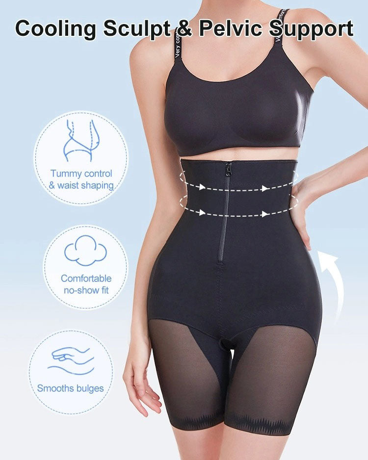 High Waist Double-layered Tummy Control Shapewear Shorts