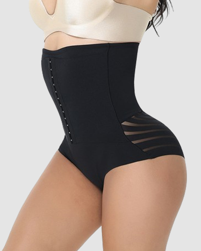 High-waisted Tummy Control Breathable Mesh Panties Shorts - By Qivii