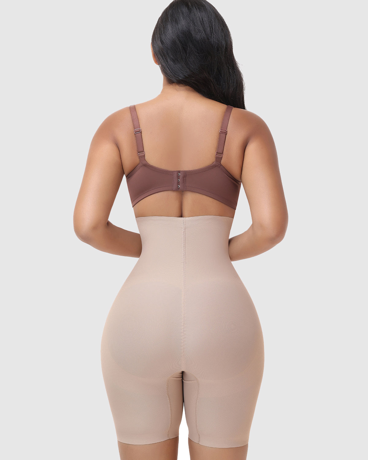 Double Compression High Waist Zip Tummy Control Butt Lifting Thigh Shaping Shorts