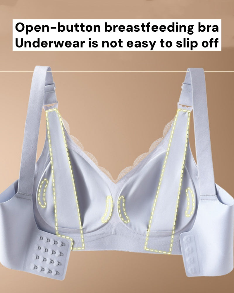 Front Buttoned Push up Wireless Bra Maternity Nursing Bra