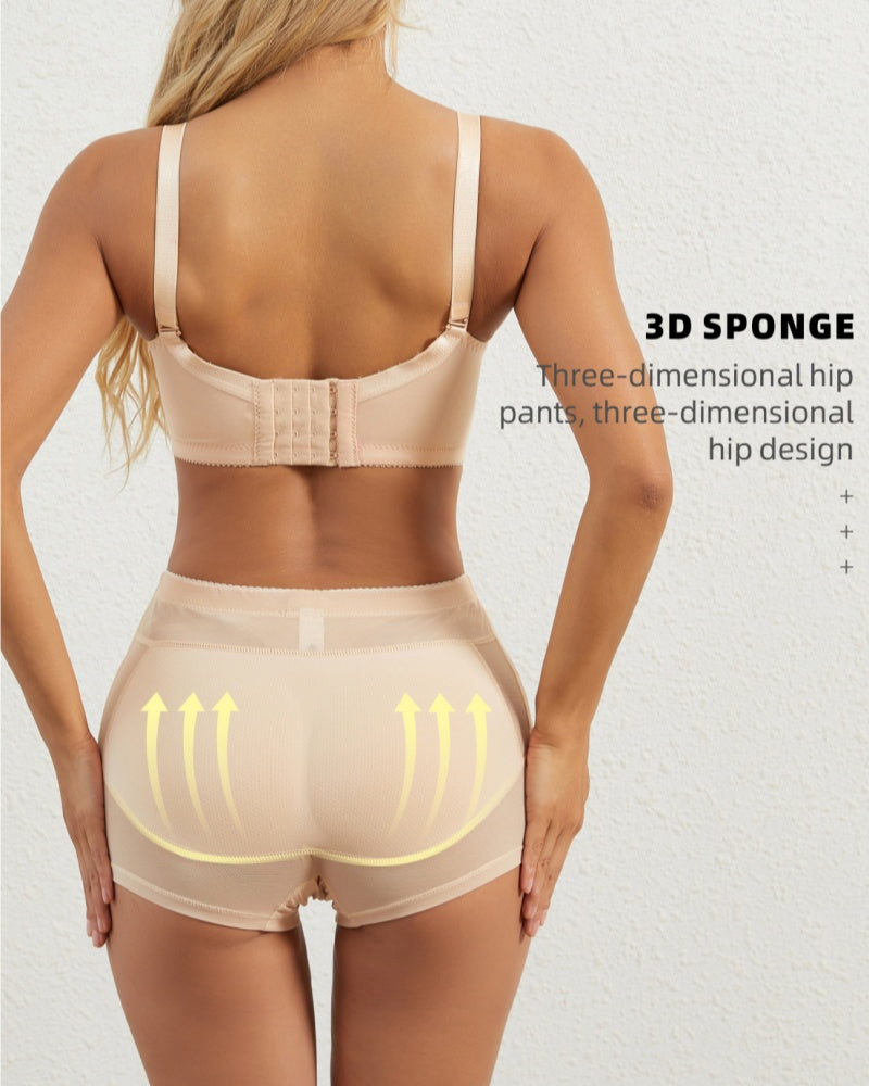 Mesh Tummy Control Butt Lift Smoothing Shaping Shorts With Sponge Pad - By Qivii