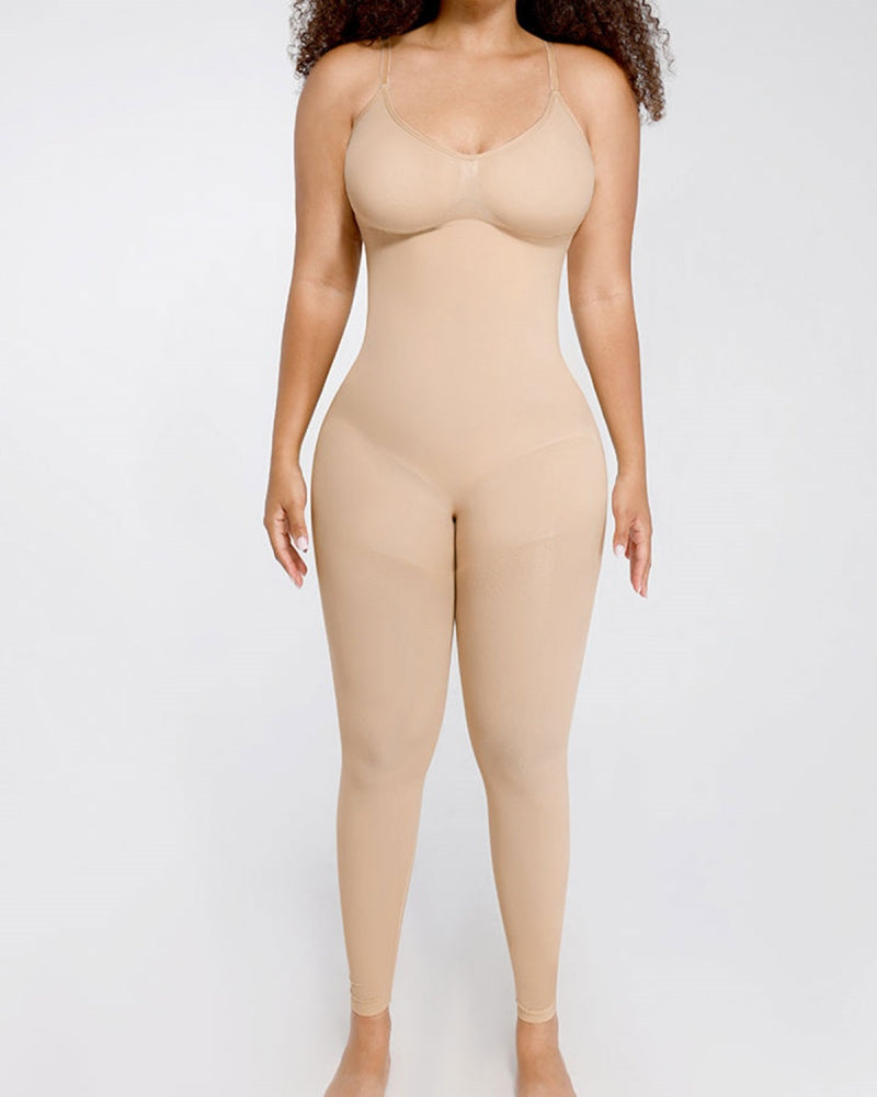 Women's Seamless Breast Support Tummy Control Full Shaping Jumpsuit - By Qivii