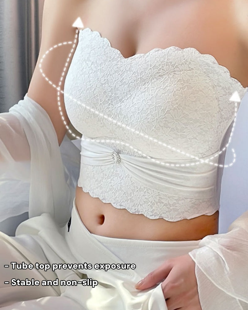 Sexy Push up Non Slip Wire Free Bra with Removable Shoulder Strap