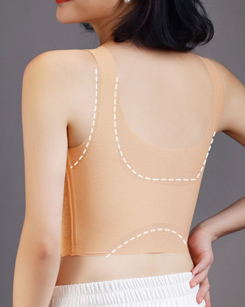 Plus Size Breathable Tank Top Push up Bra Side Smoothing