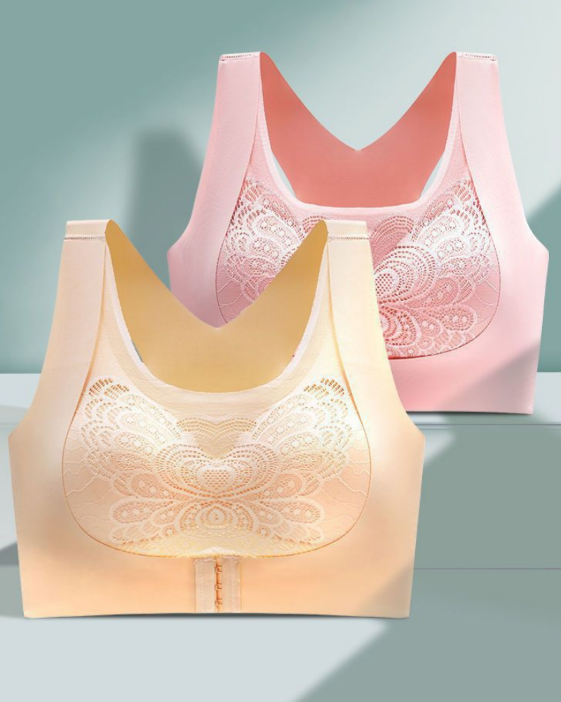 Seamless Front Buckle Push up Wireless Bra Correcting Hunchback