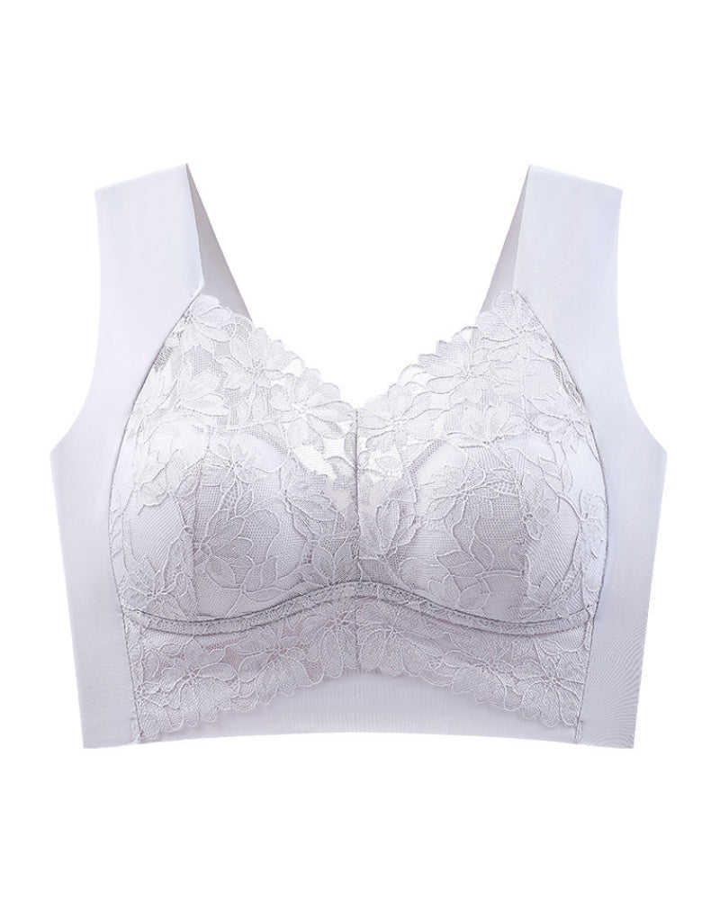 Widen Straps Lace Seamless Breathable Wire Free Vest Bra
