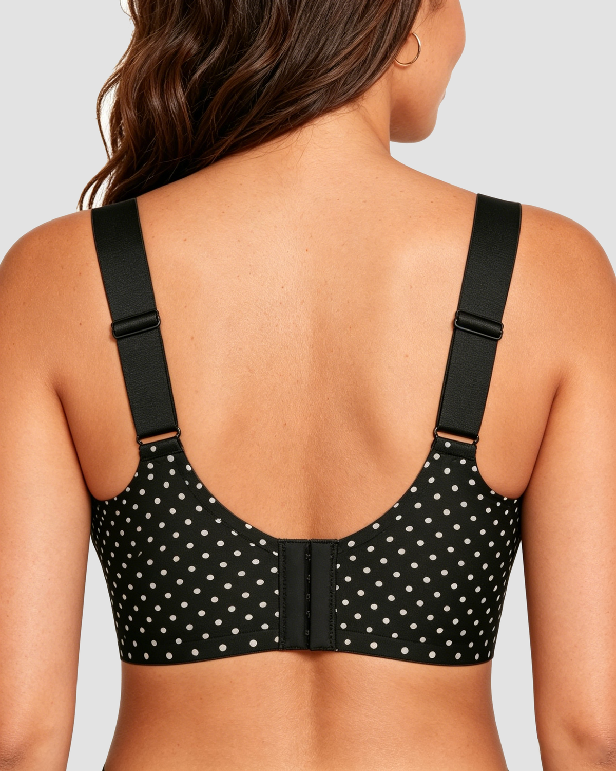 Polka Dot Wide Adjustable Strap Full Coverage Shaping Support Bra