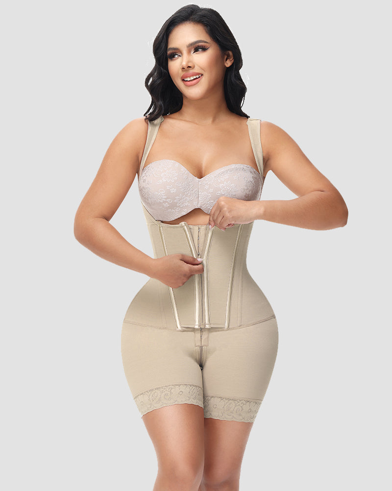Shapshe® High compression Front Zipper Mid Thigh Shapewear