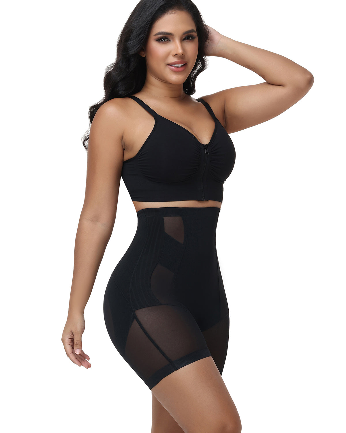 High Waist Seamless Mesh Tummy Control Butt Lifting Shaping Shorts
