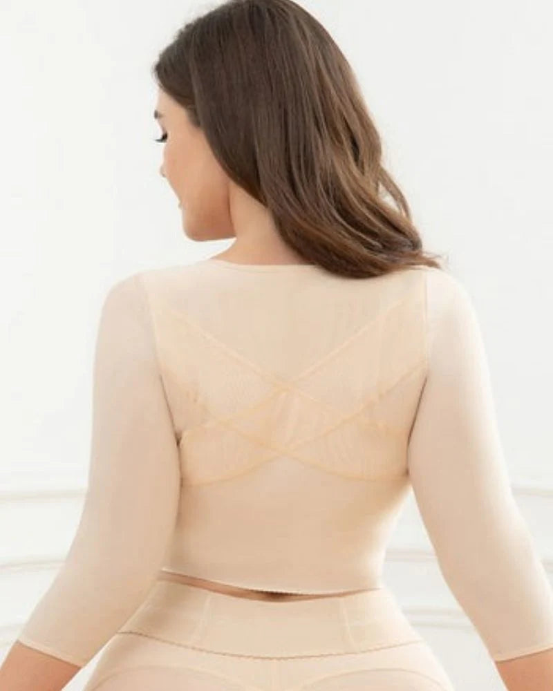 Shapshe® Beige Front Closure Arm Shaper Sleeves Support Bra