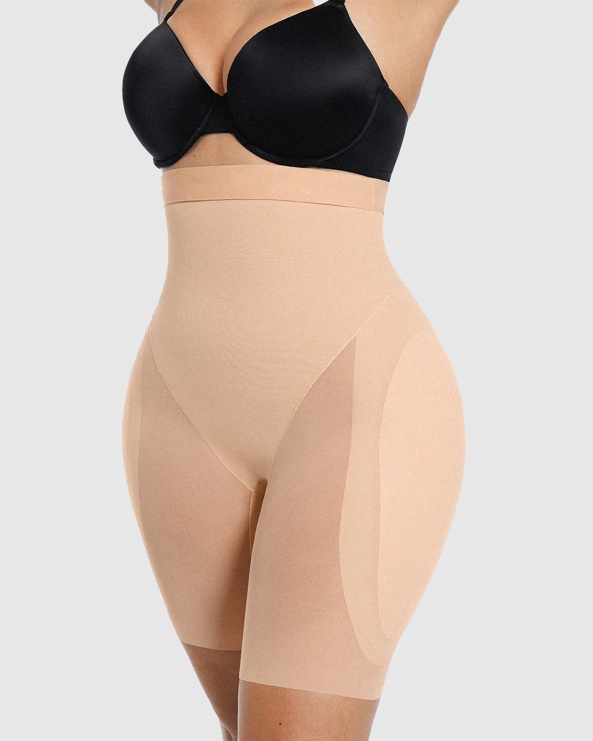 High Waist Tummy Control Hip Enhancer Padded Mesh Short