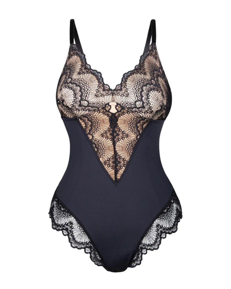 Sculpting One Piece Lace Shapewear Bodysuits