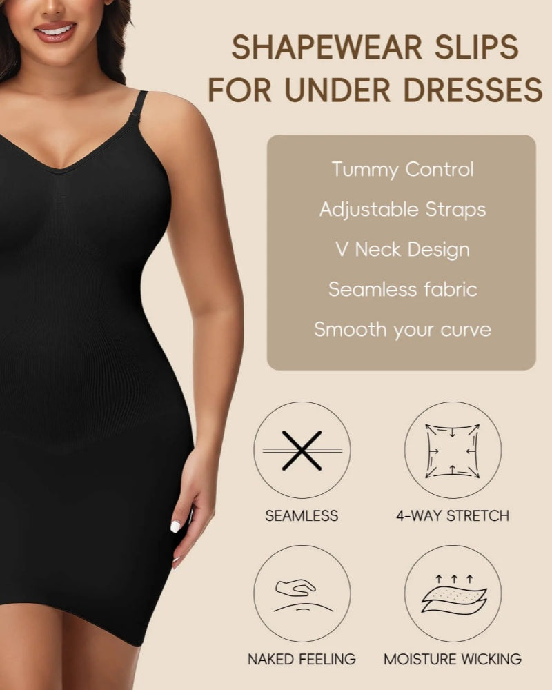 Suspenders Seamless Tummy Control Shapewear Mini Dress