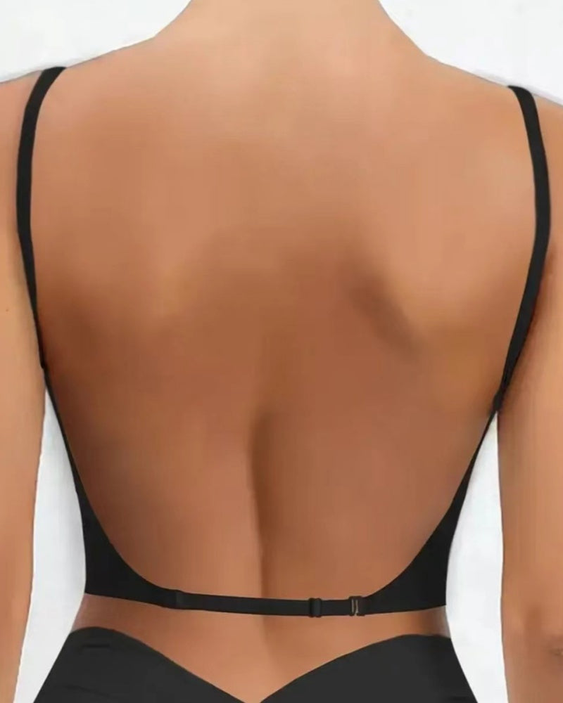 U Shaped Backless Seamless Wire Free Push Up Bra - By Qivii