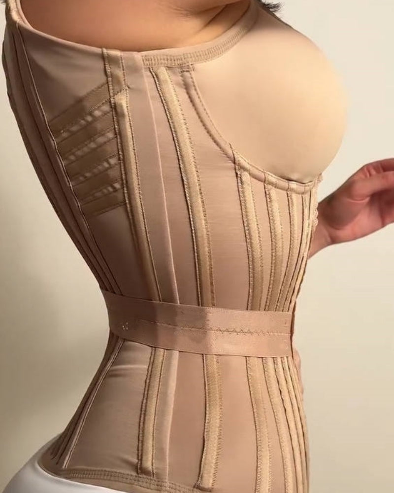 Fajas Colombianas Steel Boned Corset Top With Elastic Band