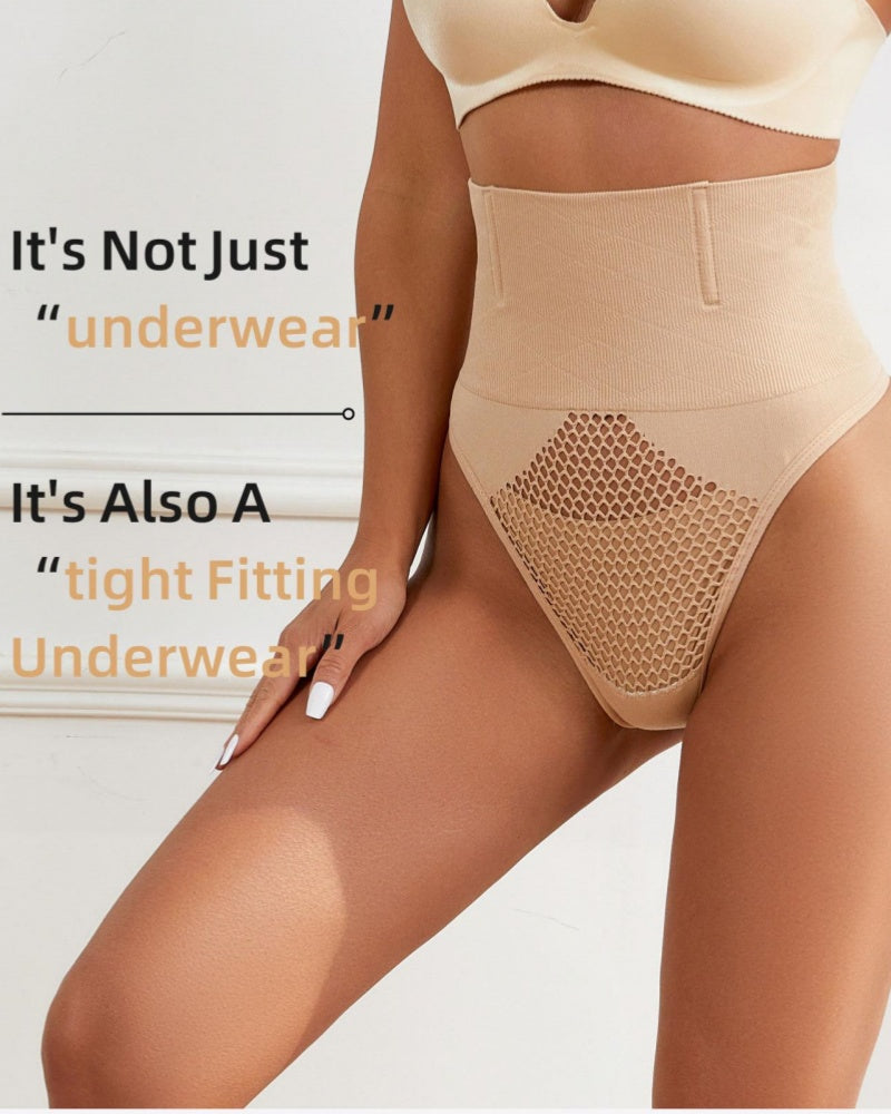 Hollow Thin High Waist Shapewear Tummy Shaping Thong