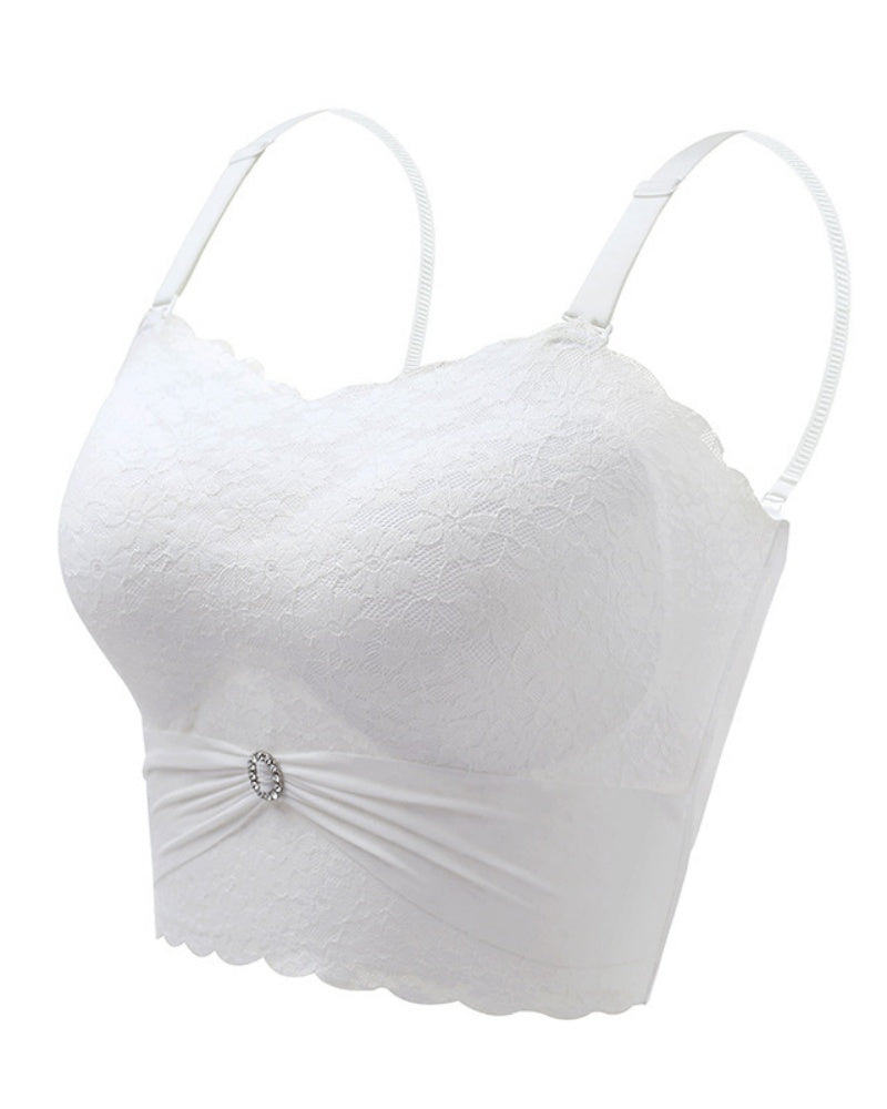 Sexy Push up Non Slip Wire Free Bra with Removable Shoulder Strap